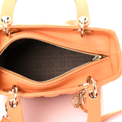 Christian Dior Lambskin Cannage Medium Lady Dior Orange 4 of 16
