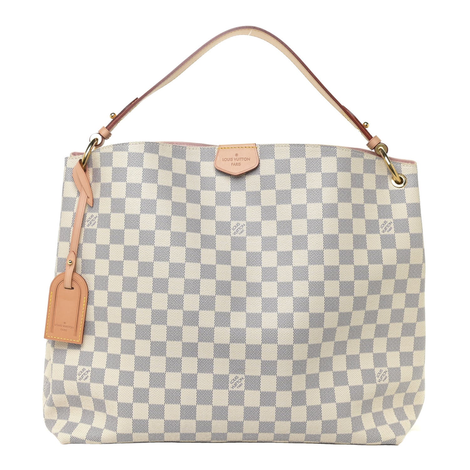 Louis Vuitton Damier Azur Graceful MM Rose Ballerine 1 of 10