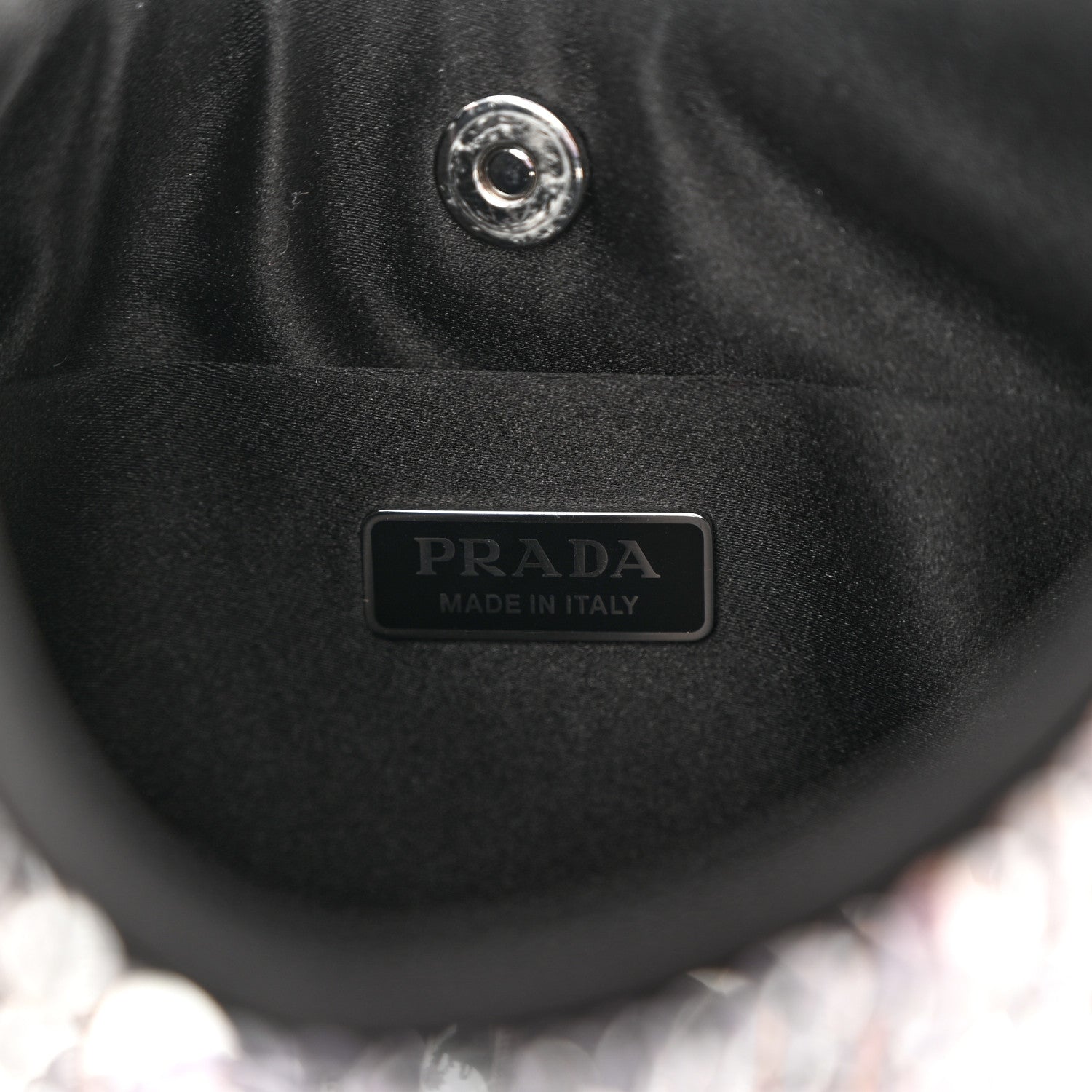 Prada Satin Crystal Cleo Adjustable Strap Shoulder Bag Metal 7 of 11