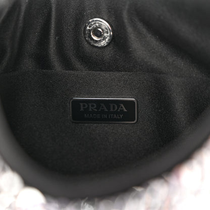 Prada Satin Crystal Cleo Adjustable Strap Shoulder Bag Metal 7 of 11