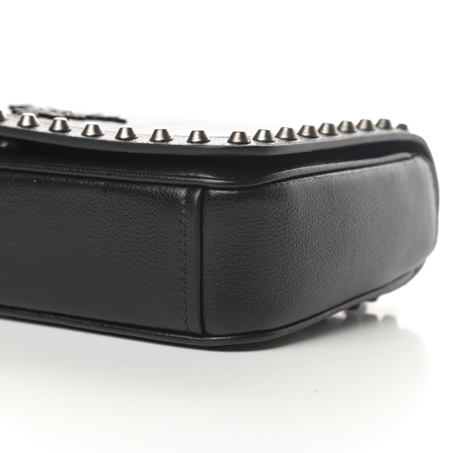 Prada Glace Calfskin Studded Crossbody Black 11 of 12