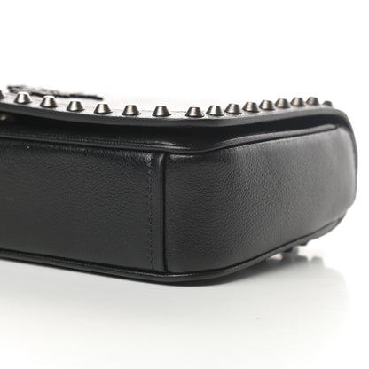 Prada Glace Calfskin Studded Crossbody Black 11 of 12