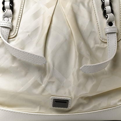 Burberry Nylon Beat Check Shoulder Bag White 10 of 14