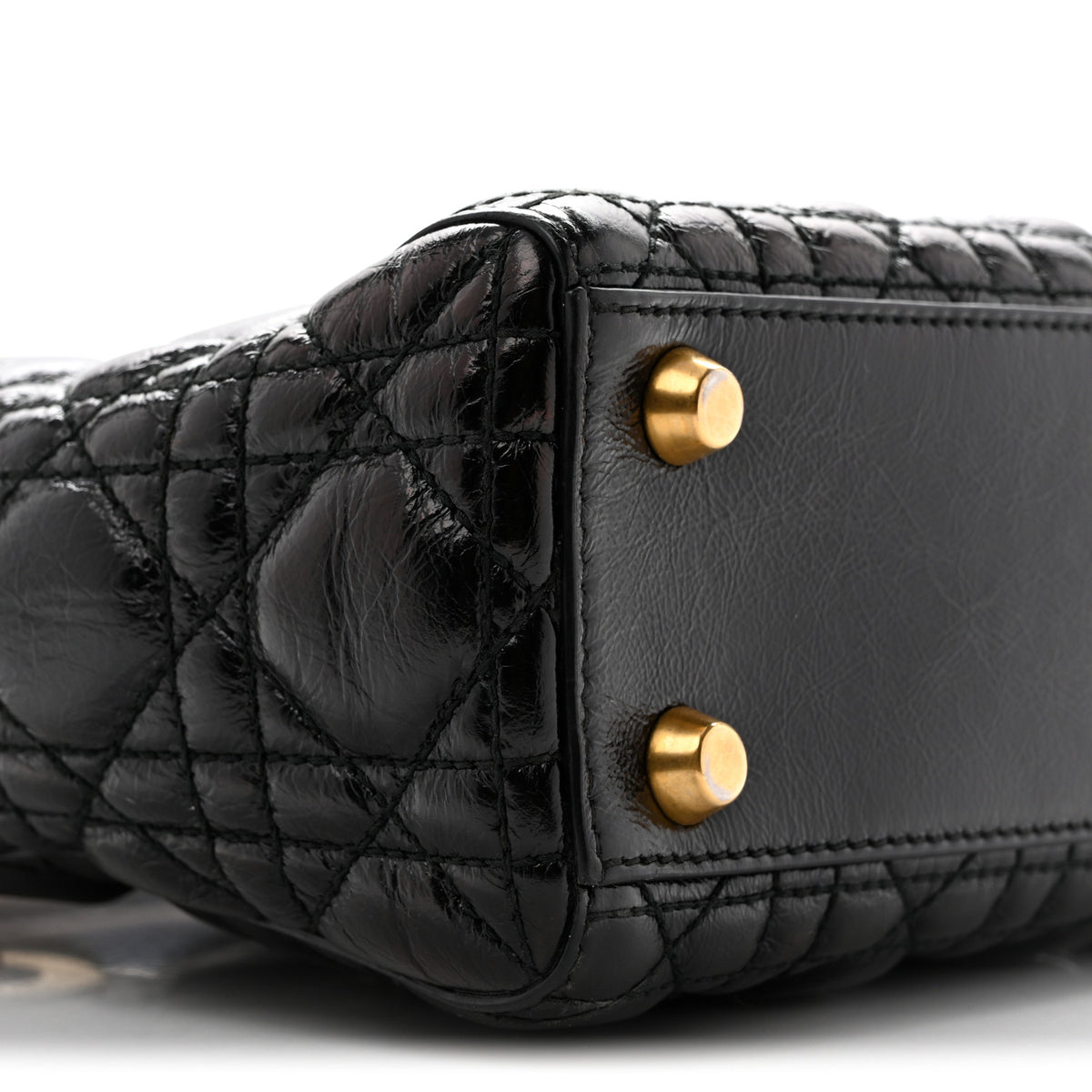 Christian Dior Crinkled Patent Cannage Small Lucky Badges My Lady Dior Black 9 of 13