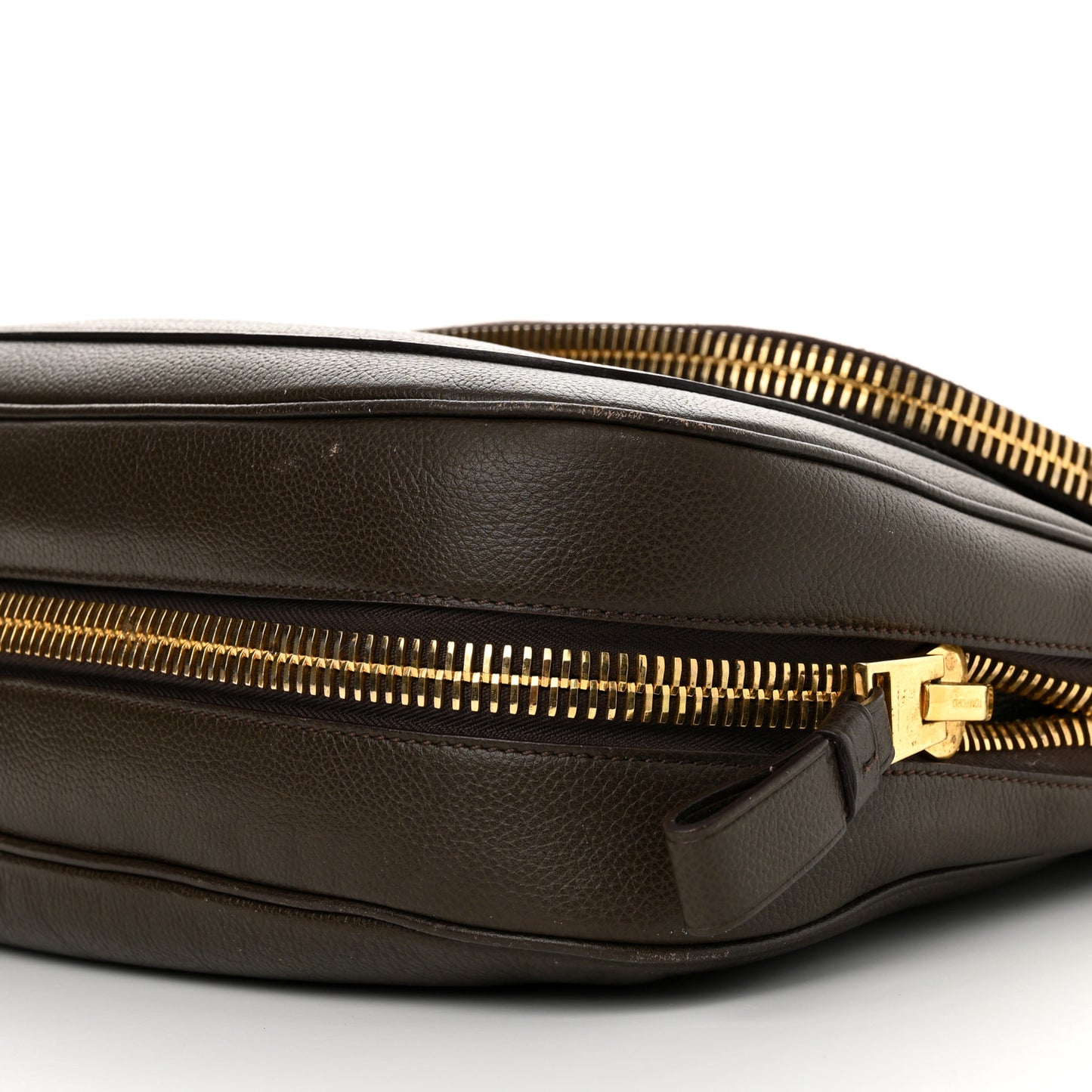 Grained Calfskin Large Jennifer Crossbody Bag Brown