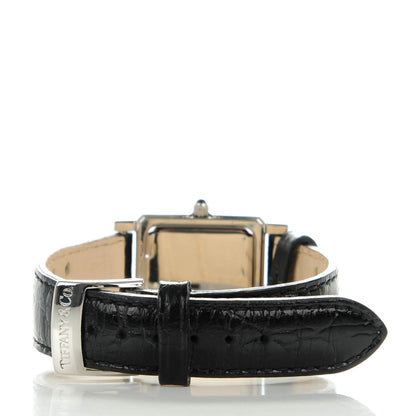 Tiffany Stainless Steel Alligator 24mm Atlas Square Quartz Watch 4 of 11