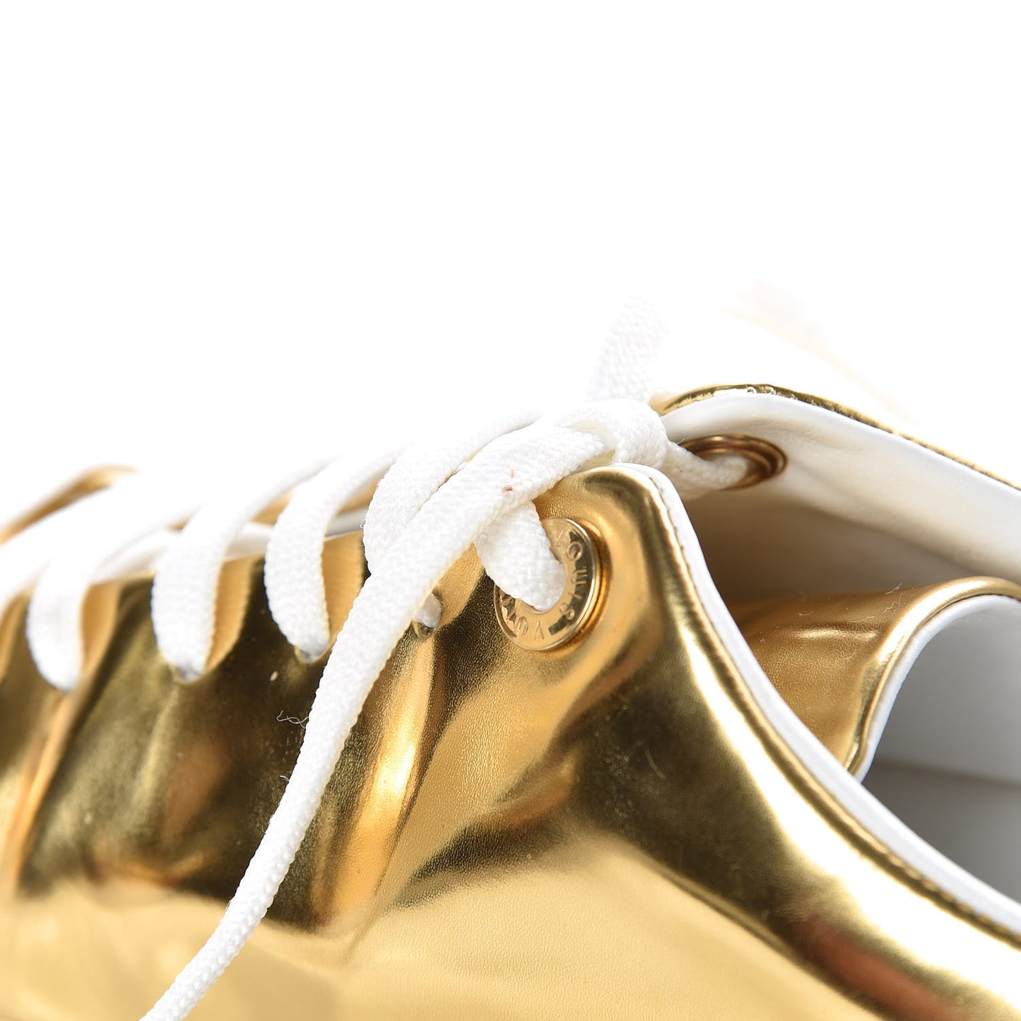 Metallic Calfskin Frontrow Sneakers 37.5 Gold