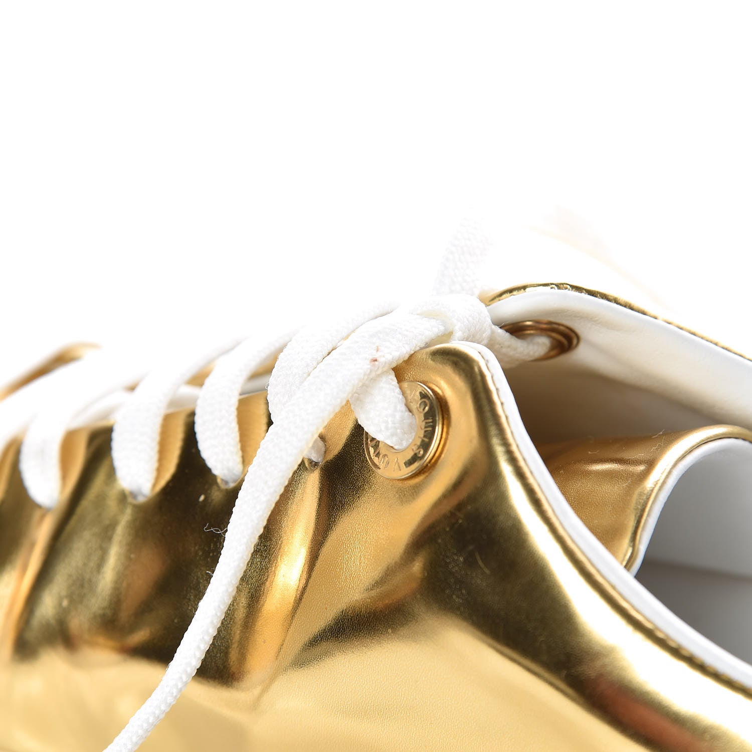 Louis Vuitton Metallic Calfskin Frontrow Sneakers 37.5 Gold 8 of 12