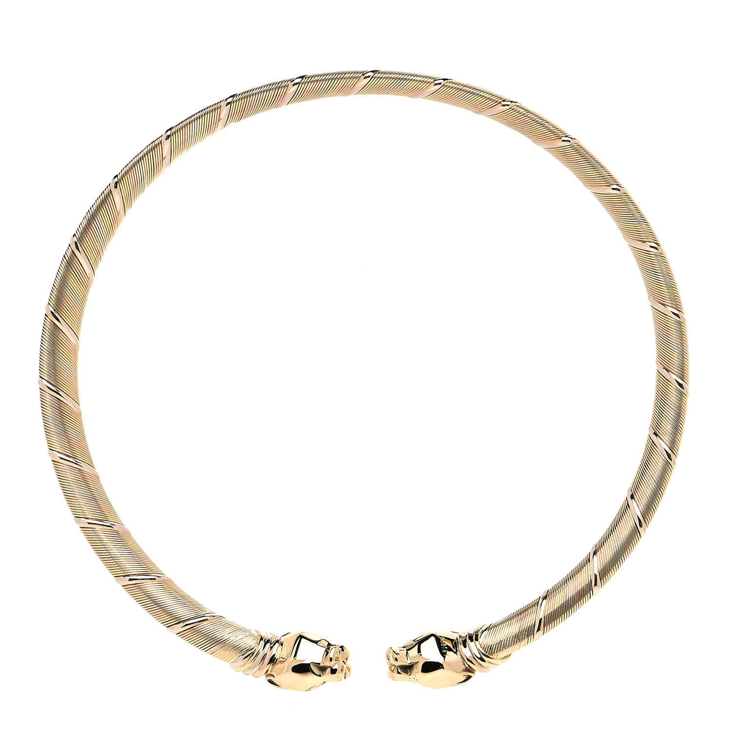 18K Pink Yellow White Gold Panthere De Cartier Collar Necklace