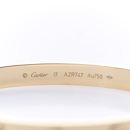 Cartier 18K Yellow Gold LOVE Bracelet 17 5 of 6