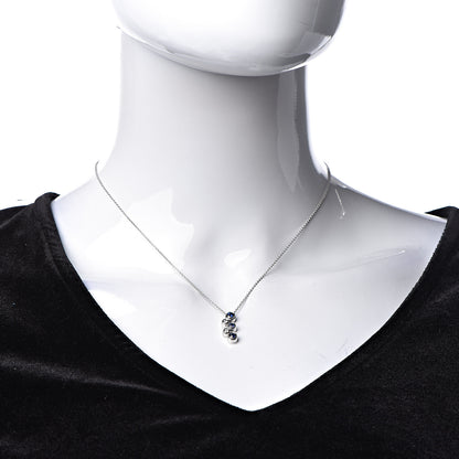 Tiffany Platinum Diamond Blue Sapphire Bubble Pendant Necklace 2 of 8