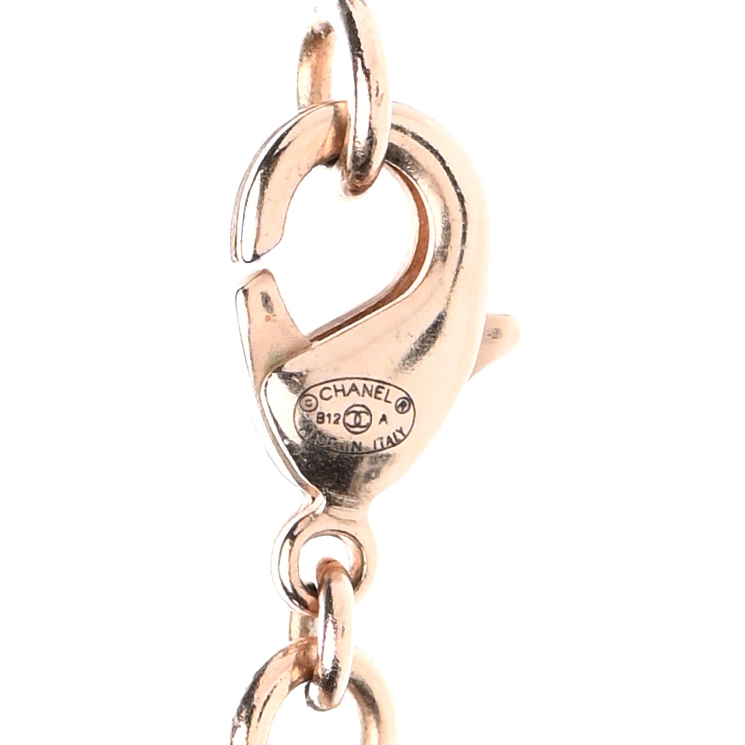 Chanel Resin Crystal CC Marquise Drop Necklace Rose Gold Violet 6 of 7