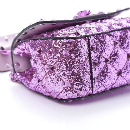 Valentino Garavani Glitter Micro Rockstud Spike Shoulder Bag Water Lilac 8 of 10