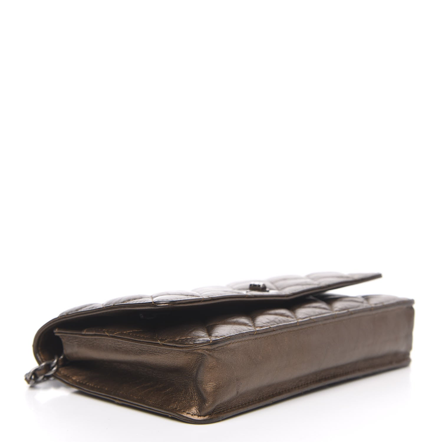 Chanel Metallic Aged Calfskin Quilted Reissue Wallet On Chain WOC Bronze 4 of 14