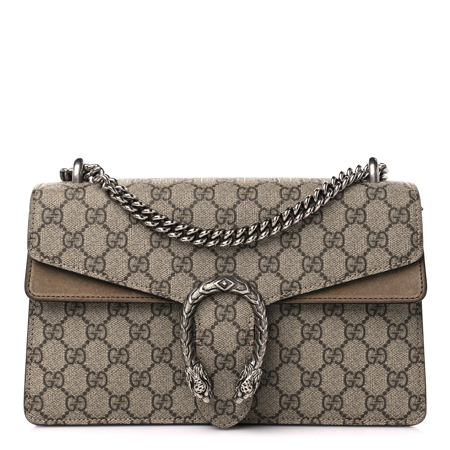 Gucci GG Supreme Monogram Small Dionysus Shoulder Bag Taupe 1 of 14