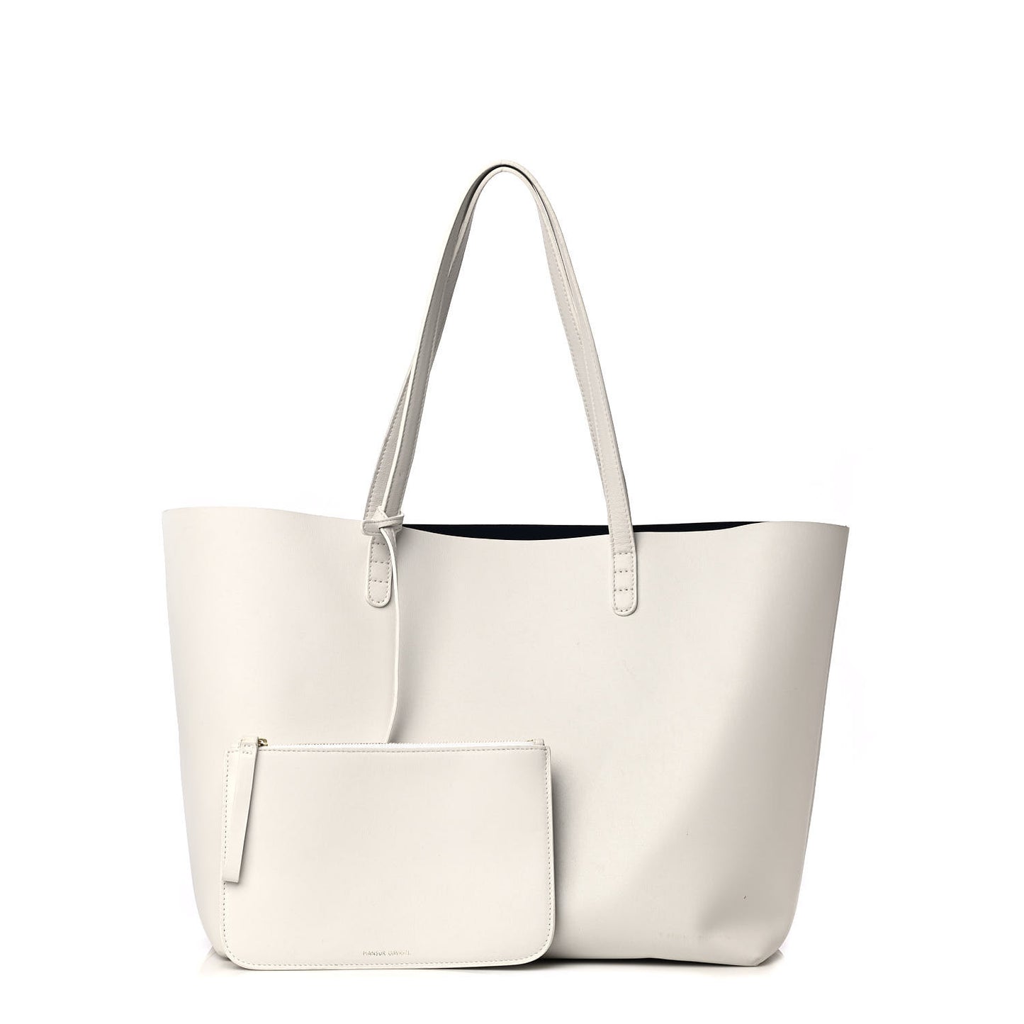 Calfskin Large Shopping Tote White Blu