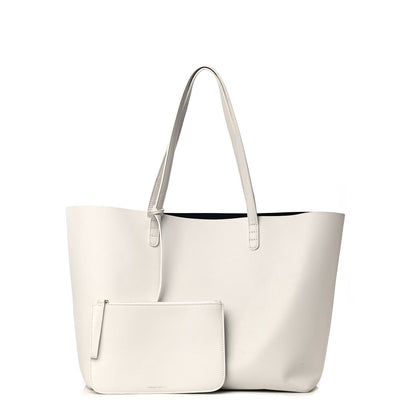 Mansur Gavriel Calfskin Large Shopping Tote White Blu 1 of 6