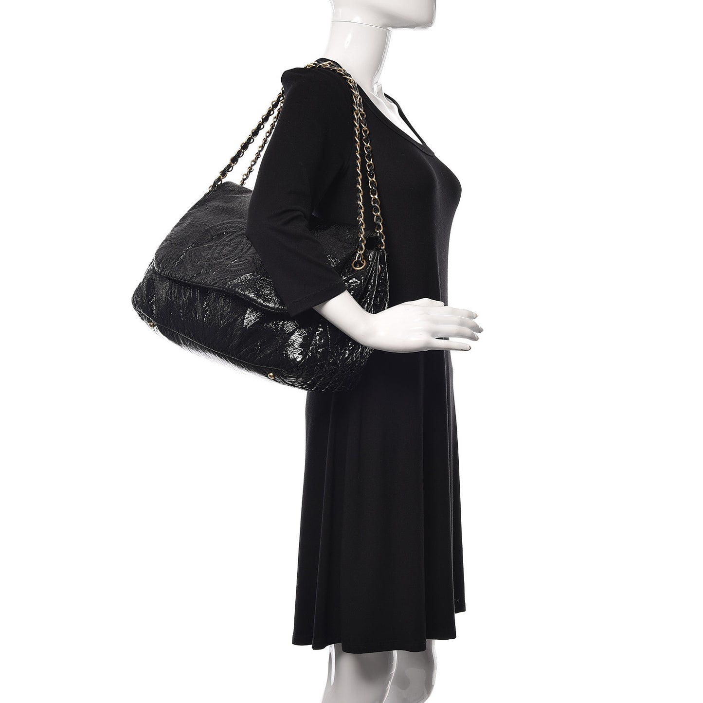 Vinyl XL Rock and Chain Flap Black