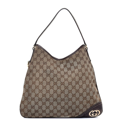 Gucci Monogram Medium New Britt Hobo Dark Brown 1 of 11