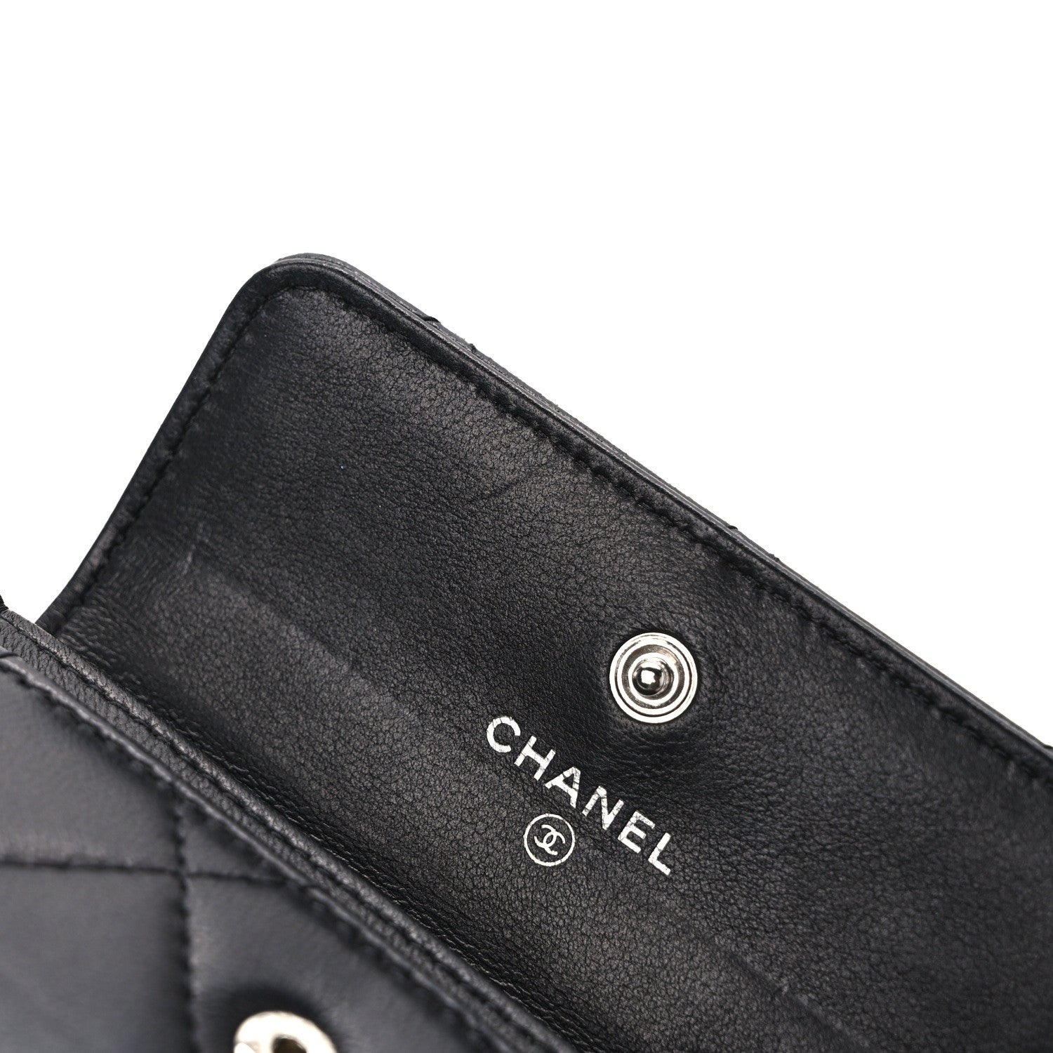 Chanel Lambskin Quilted Small Graffiti Compact Wallet Black 10 of 10