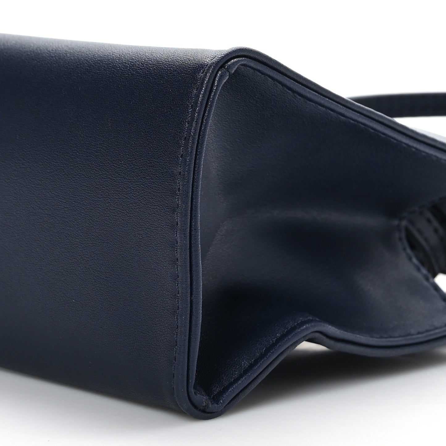 Vegan Leather Small Shopping Bag Navy