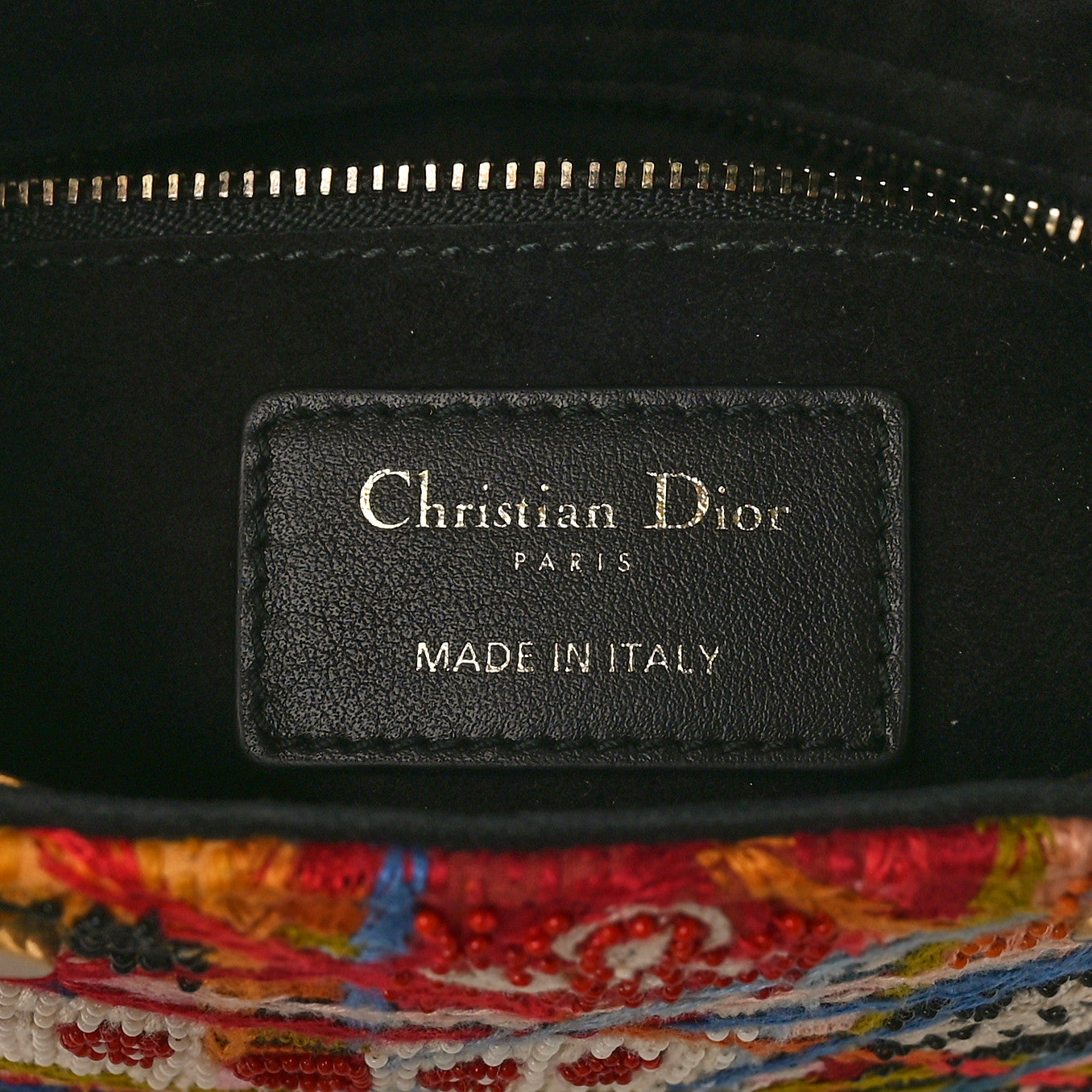 Embroidered Patchwork Peace And Love Mini Lady Dior Multicolor