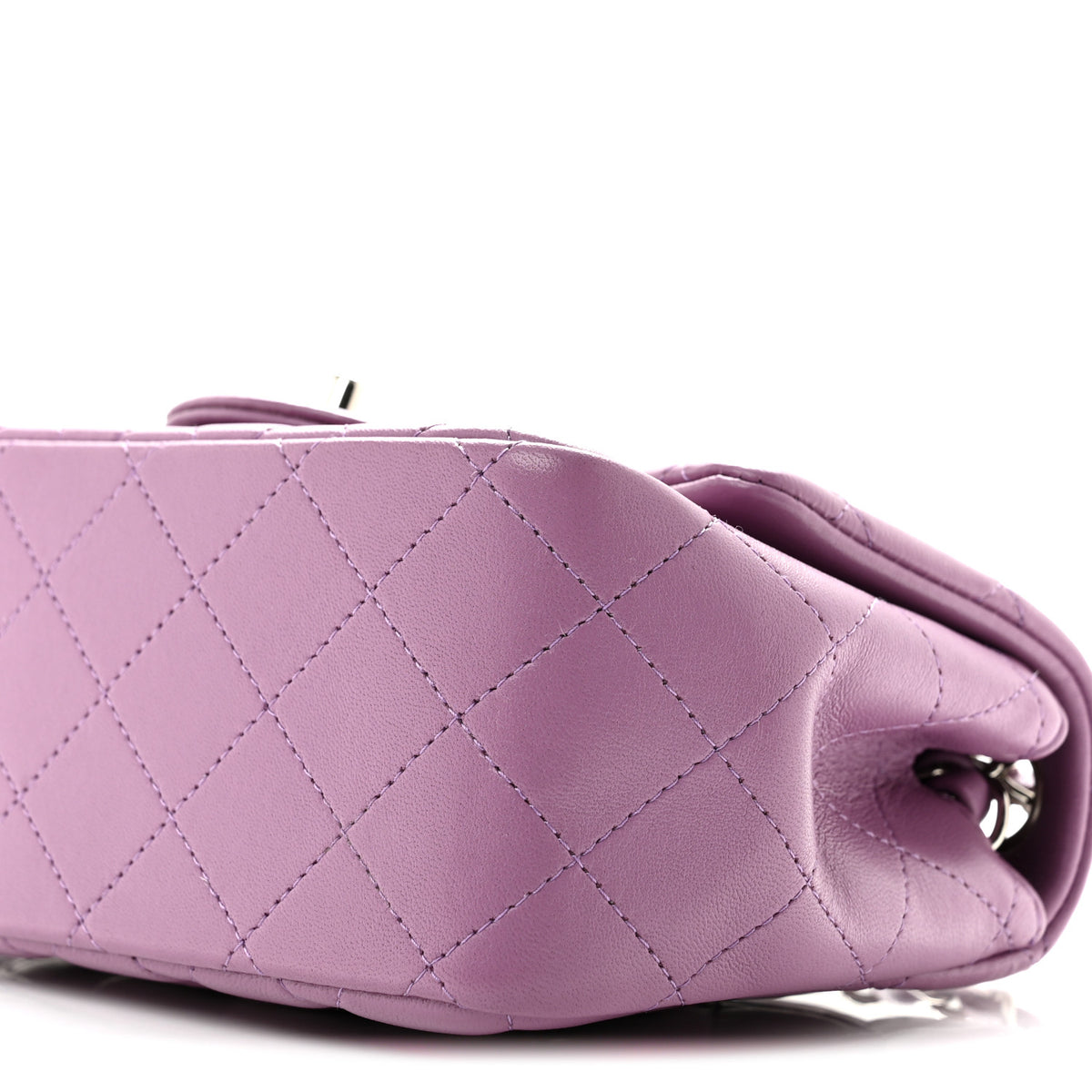 Lambskin Quilted Mini Square Flap Purple