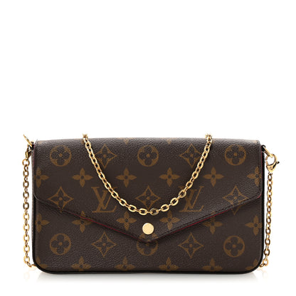 Louis Vuitton Monogram Pochette Felicie Chain Wallet Fuchsia 1 of 10