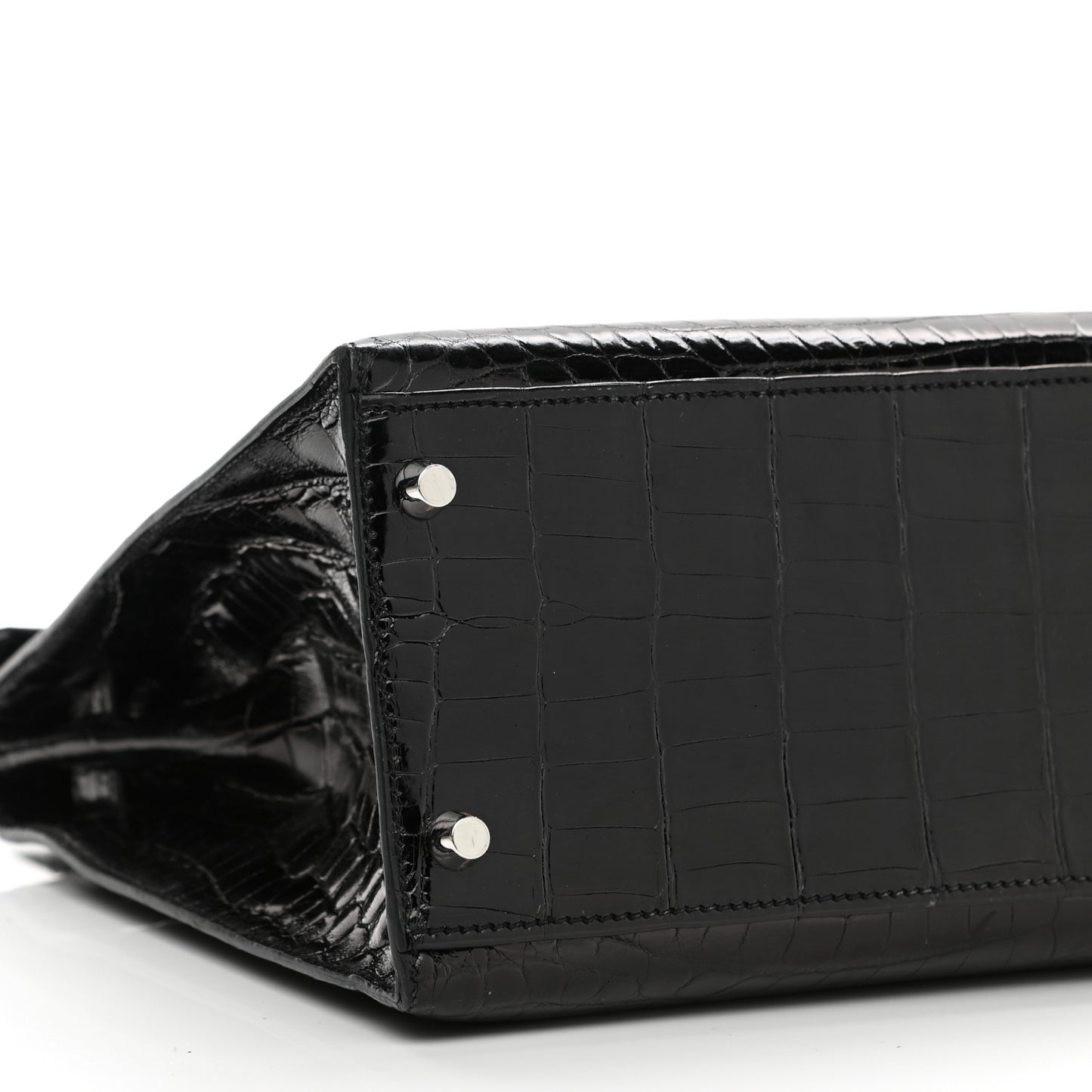 Shiny Niloticus Crocodile Kelly Sellier 32 Black