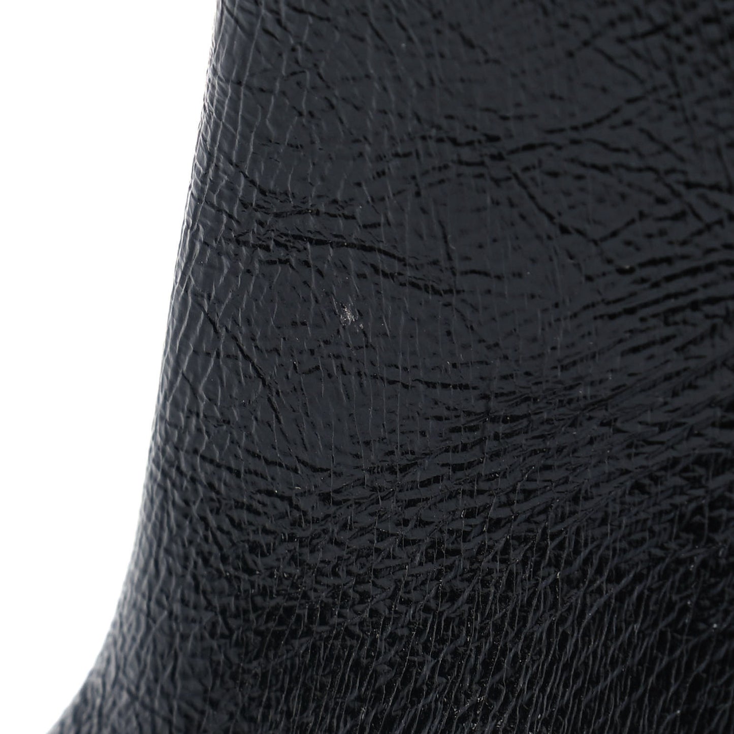 Crinkled Calfskin Cap Toe CC Short Ankle Boots 37.5 Black