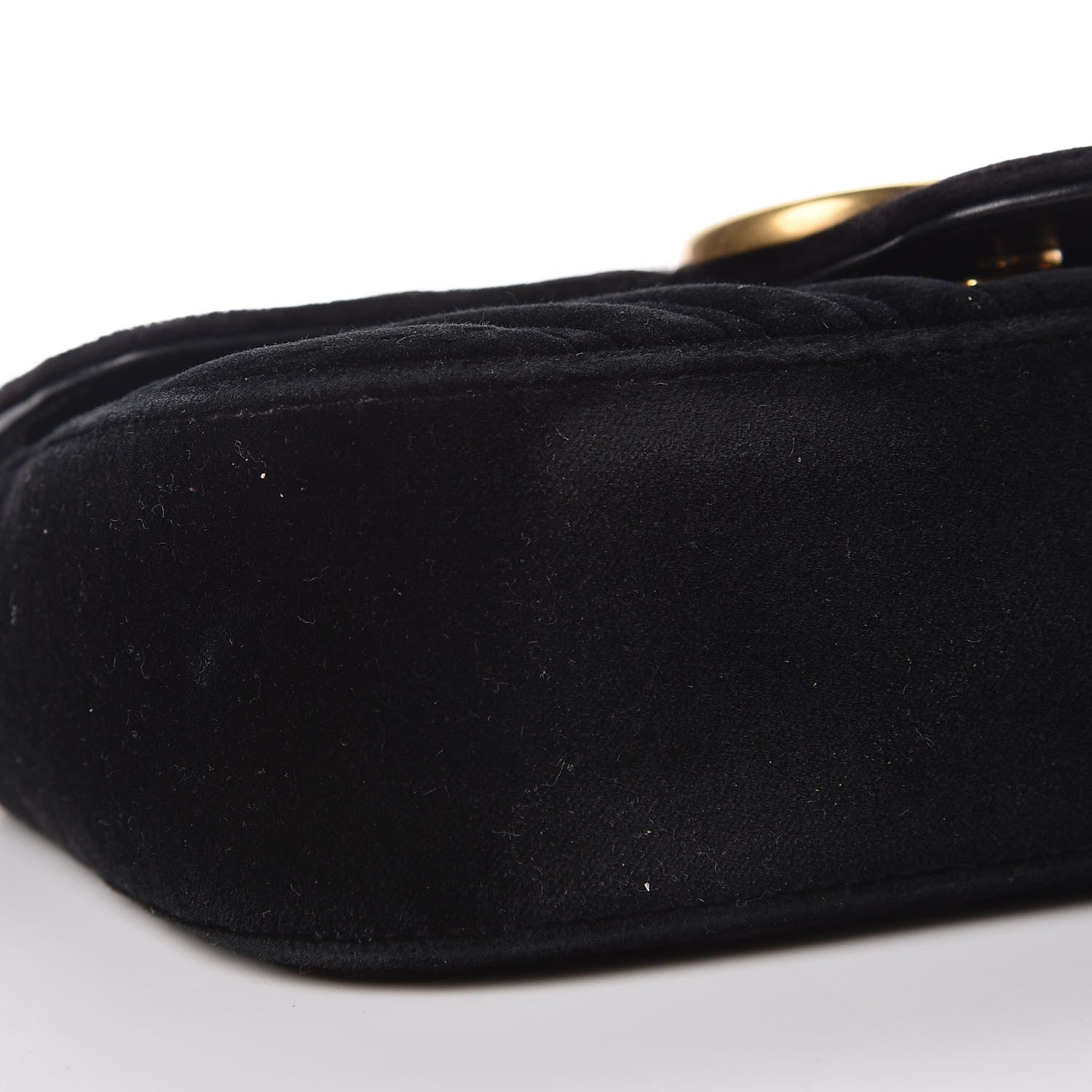 Gucci Velvet Matelasse Mini GG Marmont Shoulder Bag Black 8 of 9