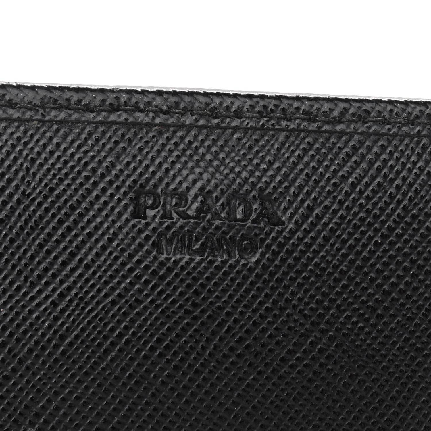Prada Saffiano Metal Oro Chain Wallet Black 6 of 10