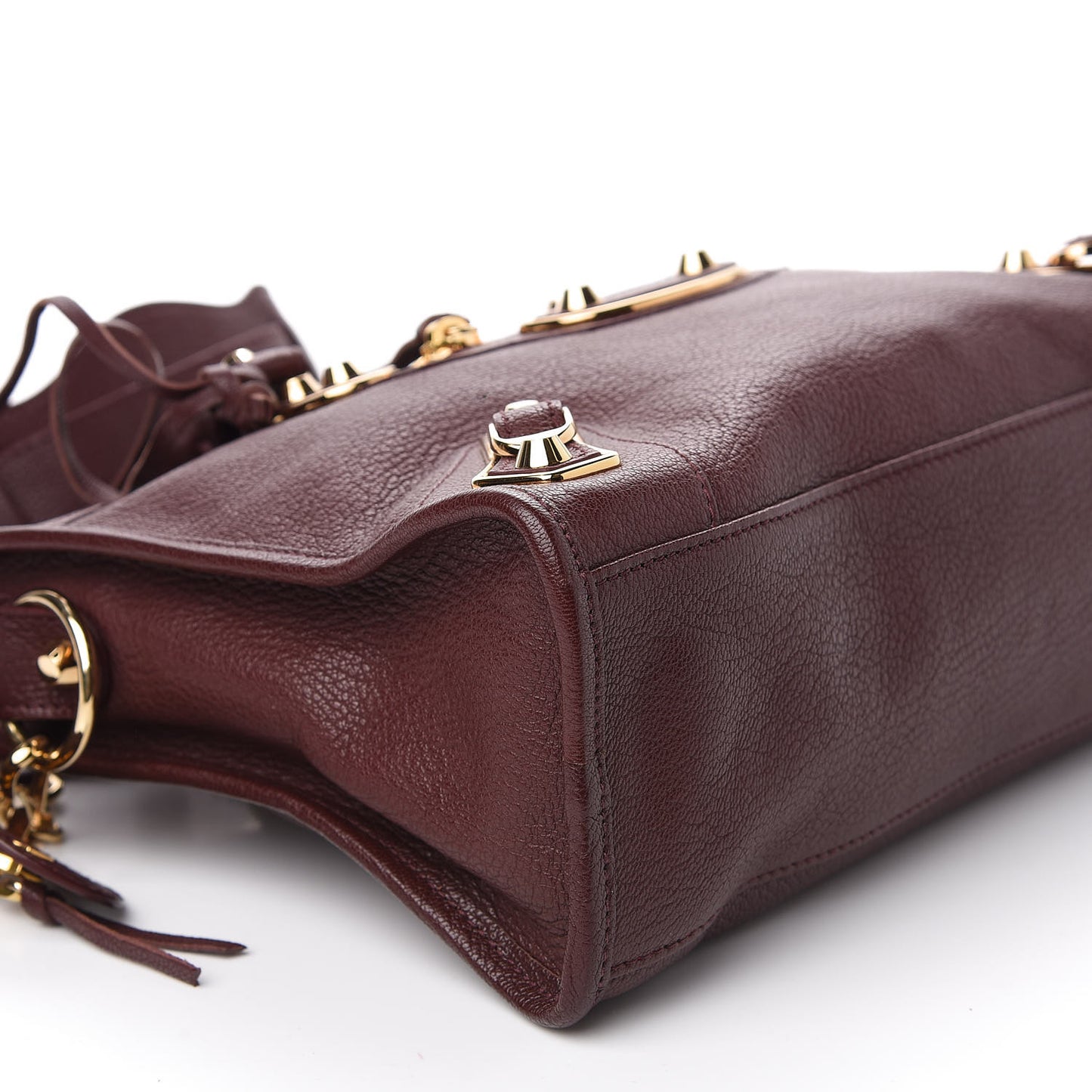 Chevre Gold Metallic Edge Hardware S City Rouge Pourpre