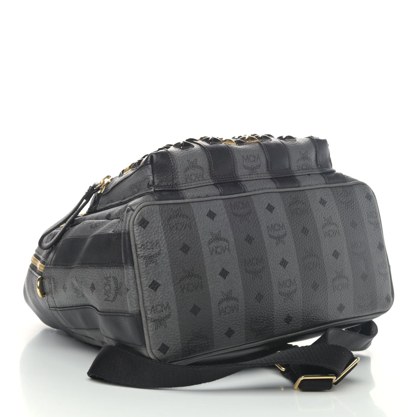 Striped Visetos Studded Medium Stark M Backpack Black Phantom Grey