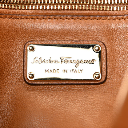 Salvatore Ferragamo Calfskin Suzanna Gancini Satchel Brown 6 of 28