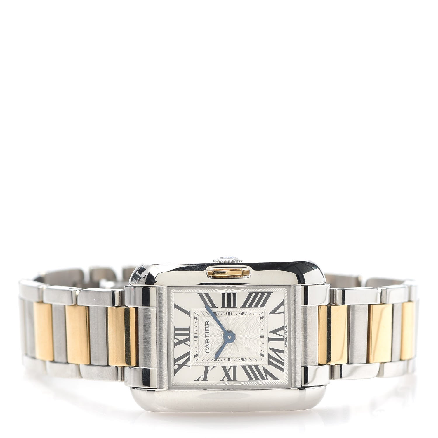 Cartier Stainless Steel 18K Yellow Gold 23mm Tank Anglaise Quartz Watch 3 of 7