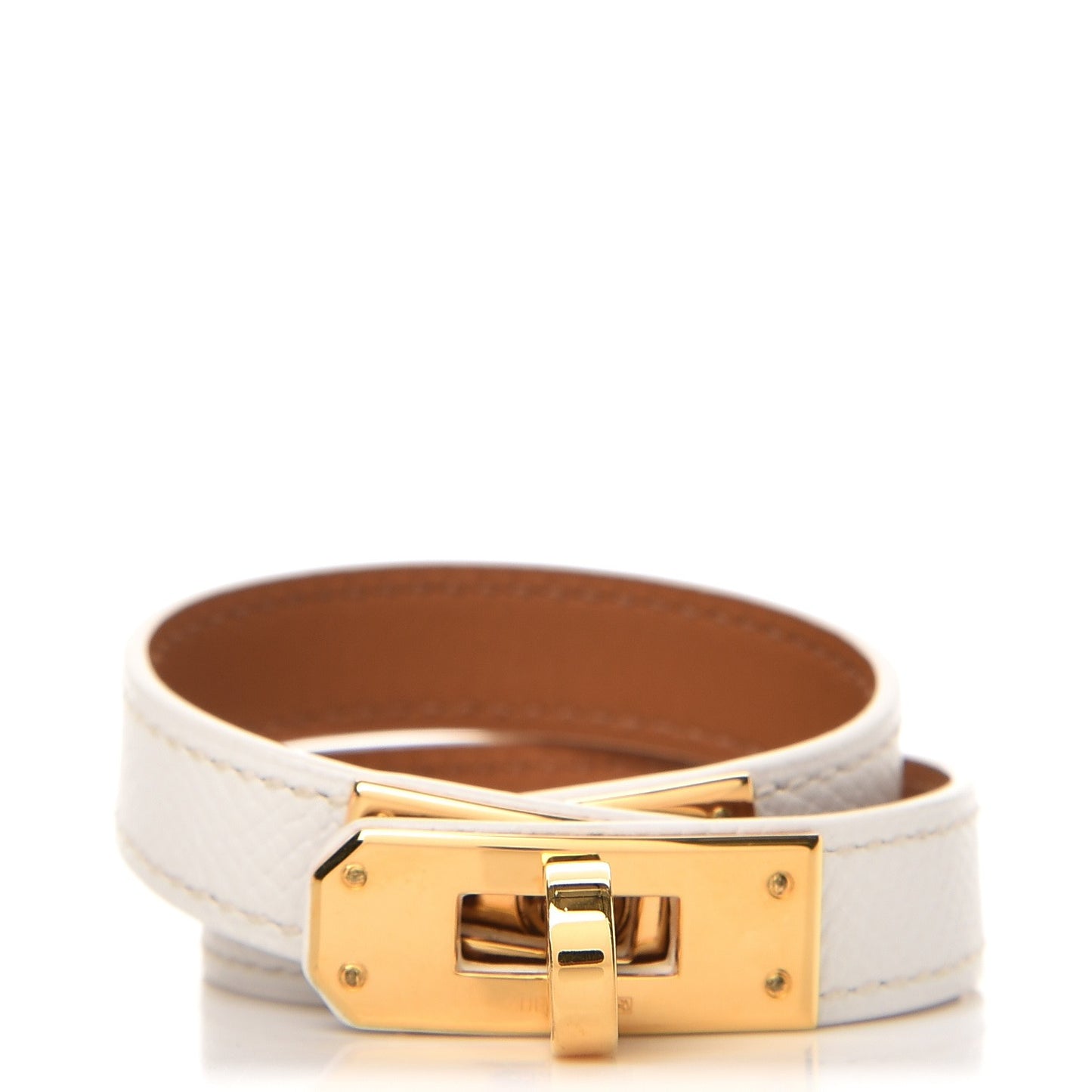 Epsom Kelly Double Tour Bracelet XS White