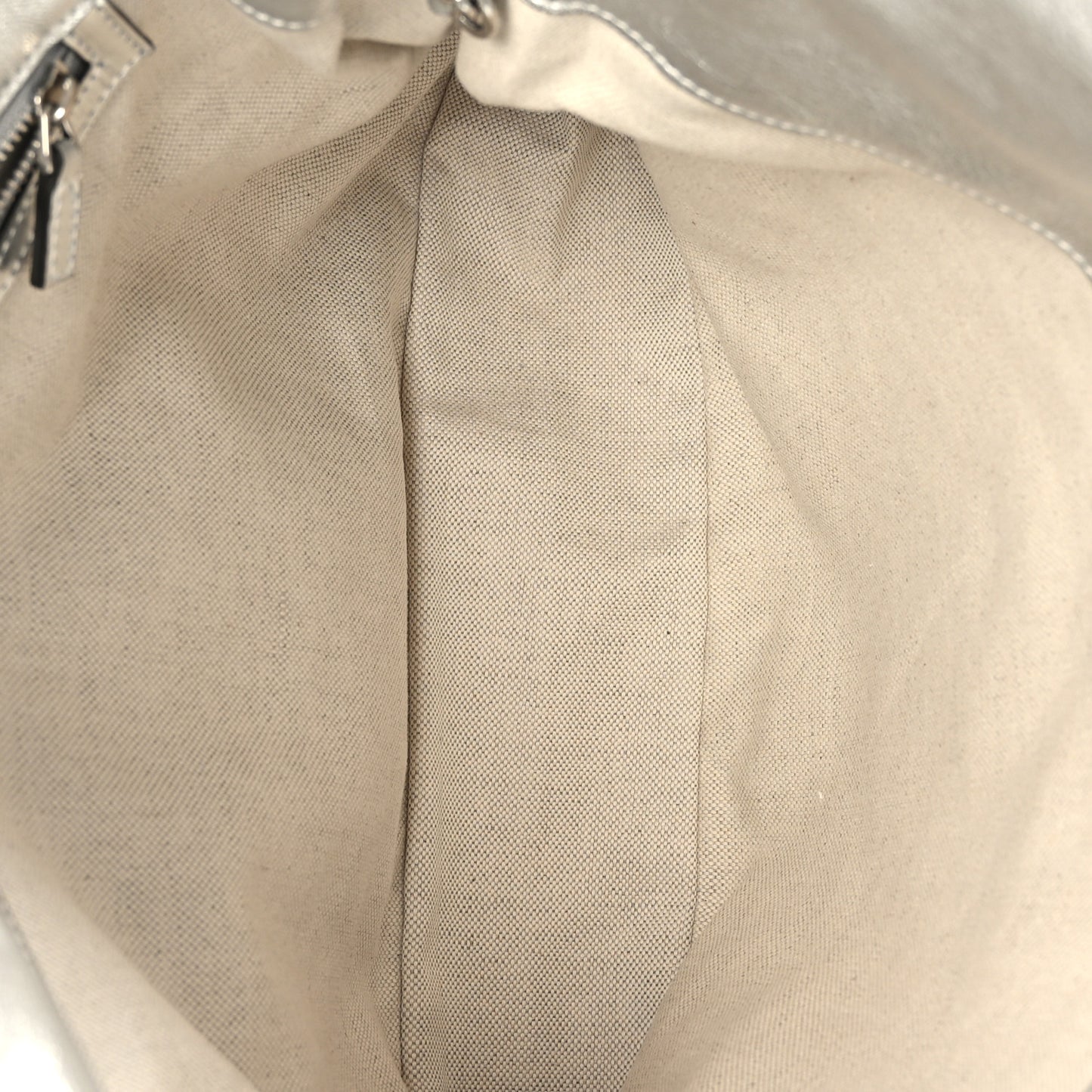 Metallic Sakai Be Green Calfskin Diagonal Stitched Medium Blondie Tote Silver