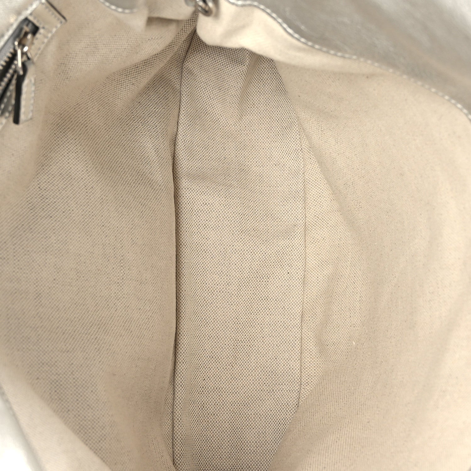 Gucci Metallic Sakai Be Green Calfskin Diagonal Stitched Medium Blondie Tote Silver 5 of 11