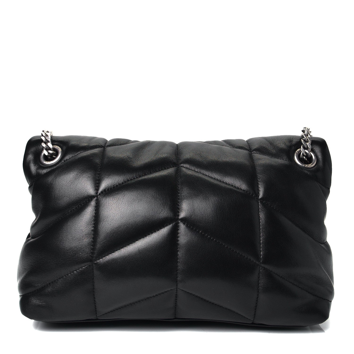 Saint Laurent Lambskin Quilted Small Loulou Puffer Monogram Chain Satchel Black 2 of 4
