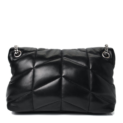 Saint Laurent Lambskin Quilted Small Loulou Puffer Monogram Chain Satchel Black 2 of 4