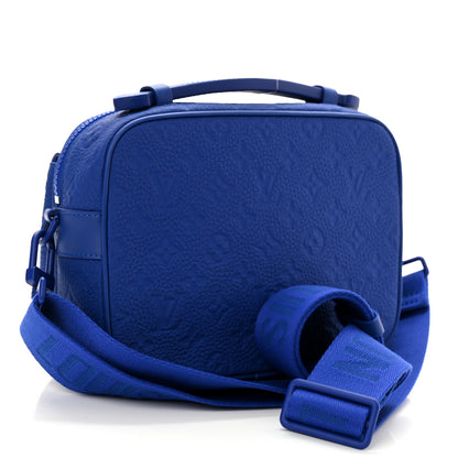 Louis Vuitton Taurillon Monogram S Lock Messenger Blue 2 of 9