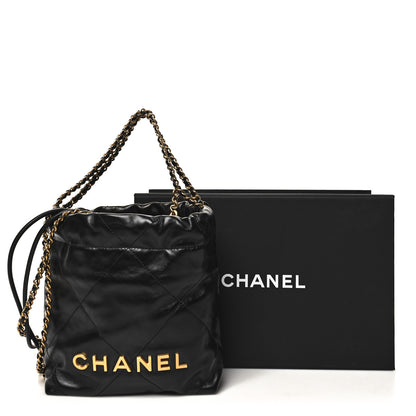 Chanel Shiny Calfskin Quilted Mini Chanel 22 Black 11 of 11