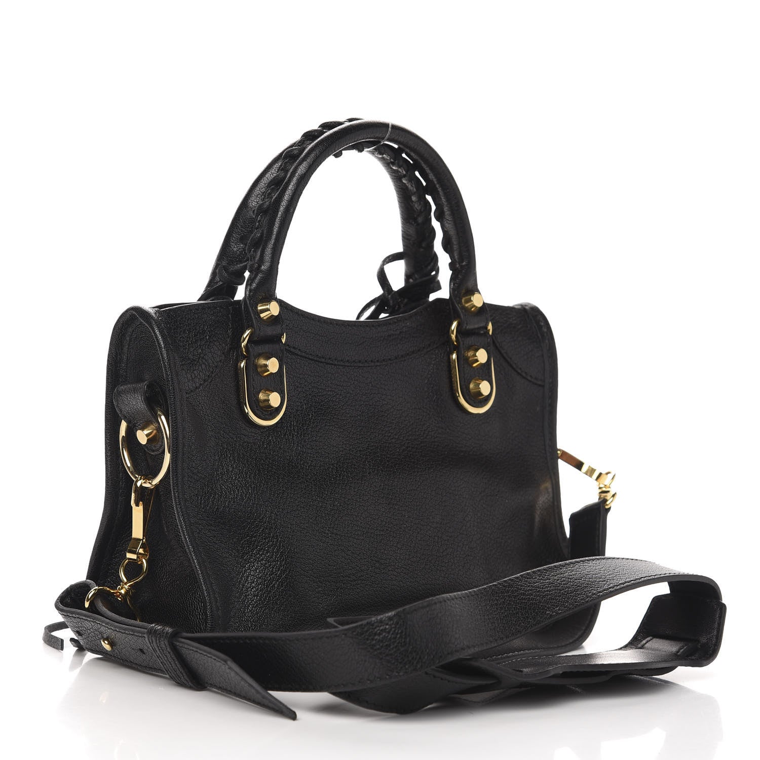 Balenciaga Chevre Gold Metallic Edge Hardware Mini City Black 4 of 11