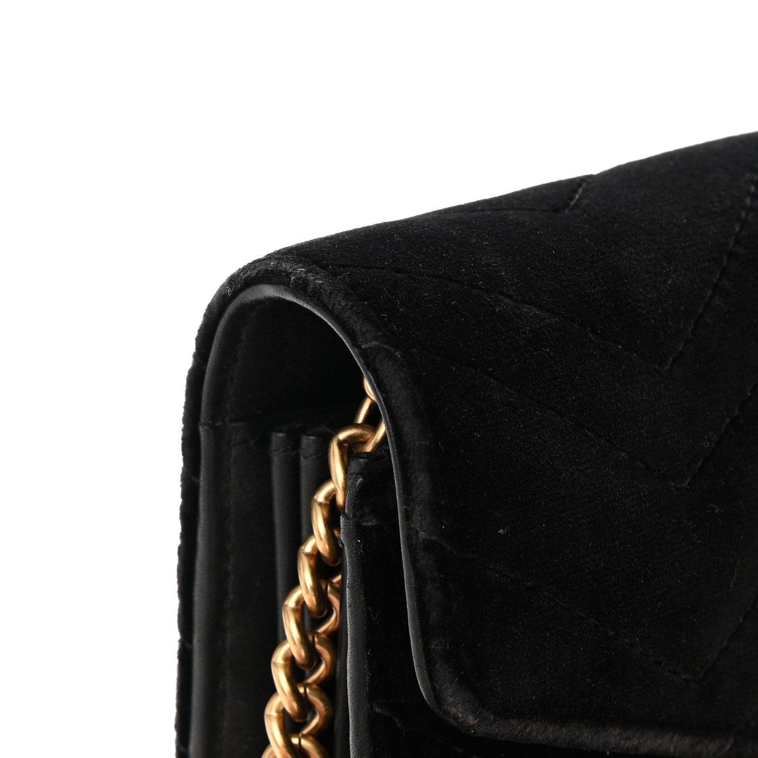 Gucci Velvet Matelasse GG Marmont Chain Wallet Black 16 of 18