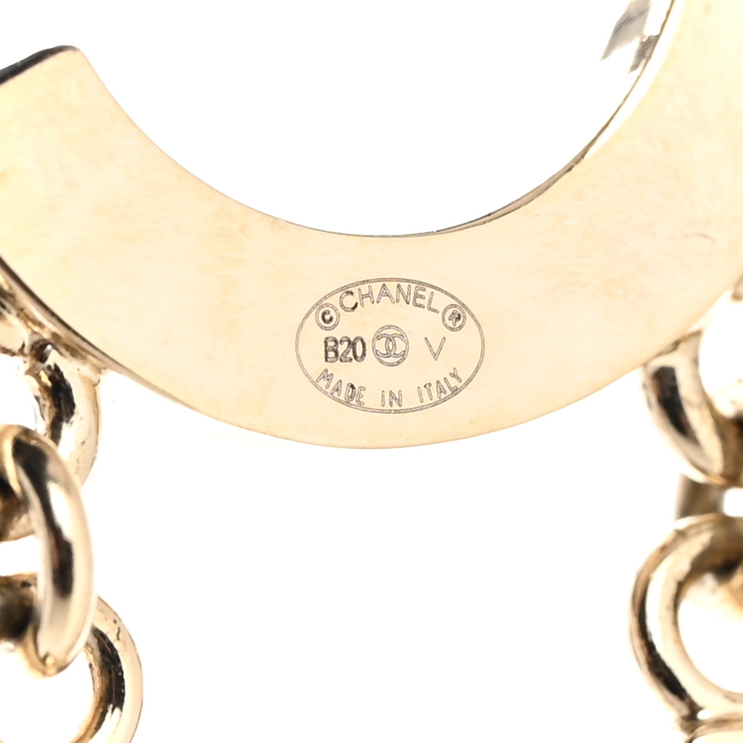 Chanel Metal Cha-Nel Logo Drop Earrings Gold 3 of 4
