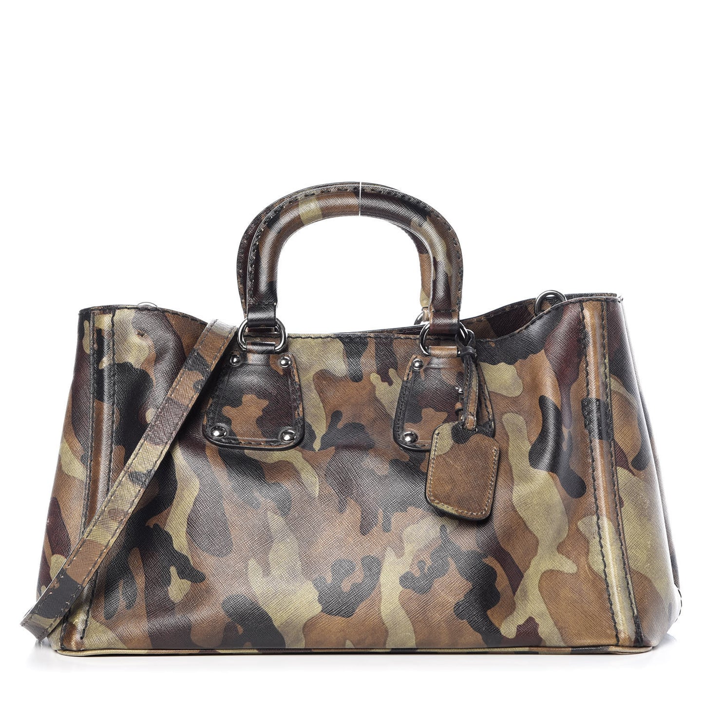 Saffiano Soft Camouflage Military Tote Mimetico
