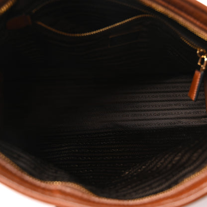 Prada Glossy Calfskin Triangle Large Bonnie Shoulder Bag Palissandro 5 of 10