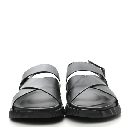 Hermes Calfskin Goatskin Mens Electric Sandals 43 Black 2 of 9