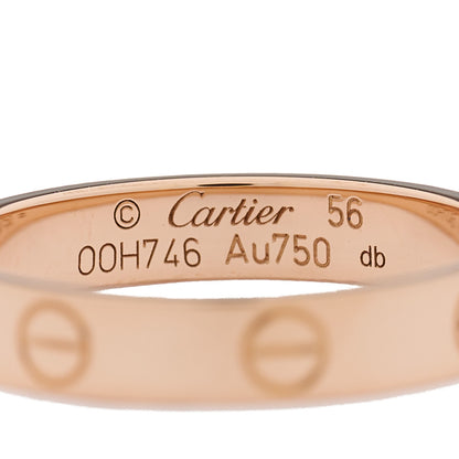 Cartier 18K Pink Gold 3.5mm LOVE Wedding Band Ring 56 7.5 5 of 5